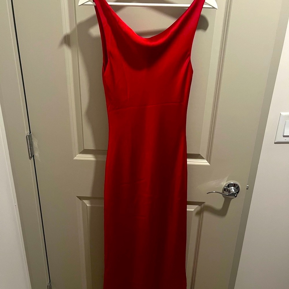 Norma Kamali Red Maxi Trumpet Skirt